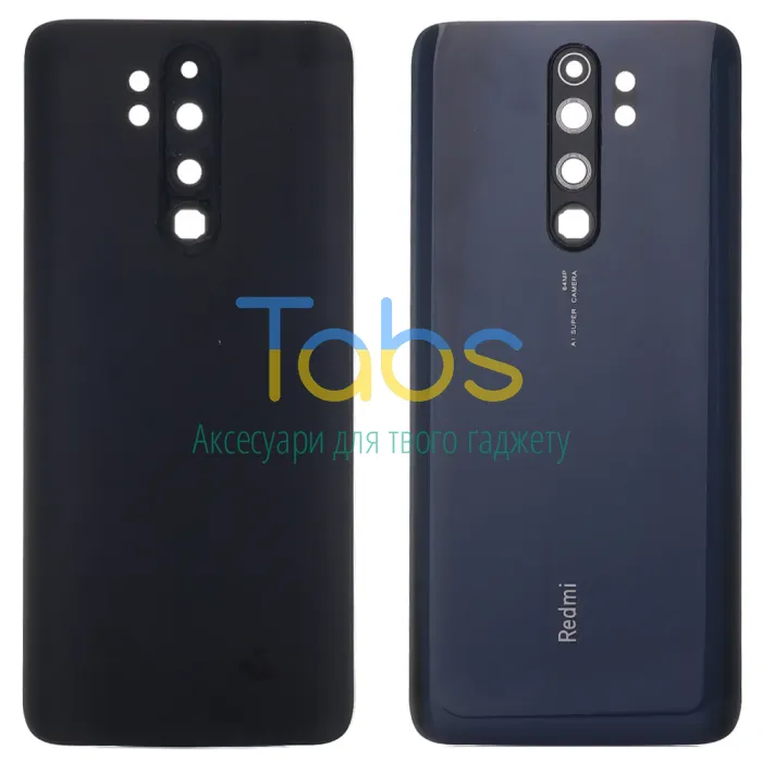 Задня кришка для Xiaomi Redmi Note 8 Pro M1906G7I (чорна зі склом камери) Original Quality - зображення 1