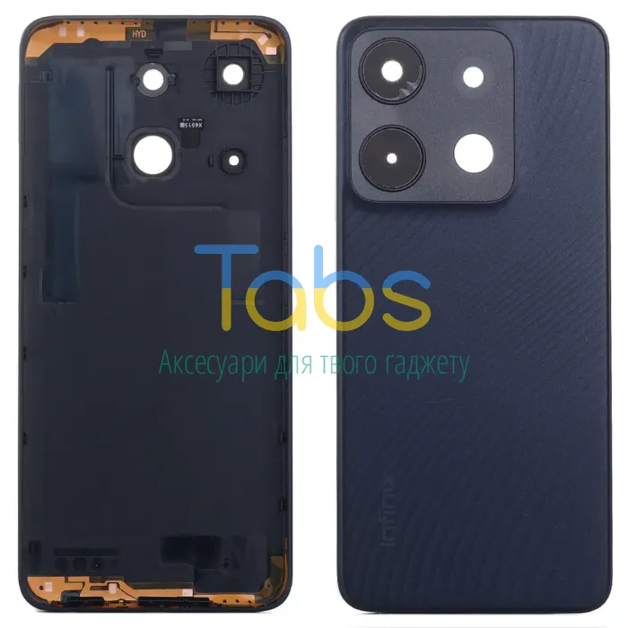 Задня кришка для Infinix Smart 7 X6515 (чорна зі склом камери) Original Quality - зображення 1