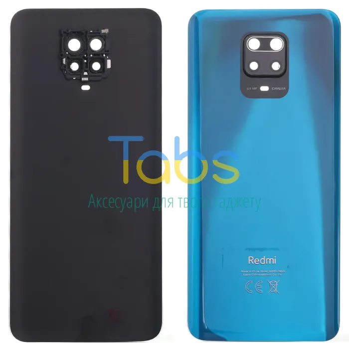 Задня кришка для Xiaomi Redmi Note 9 Pro M2003J6B2G суміст. Redmi Note 9S, Note 9 Pro Max (синя зі склом камери) - зображення 1