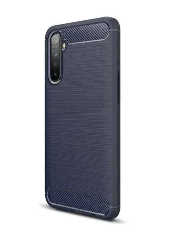 Чехол накладка Polished Carbon для Oppo Realme 6 Pro синій