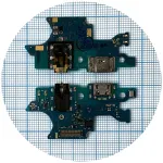 Шлейф Samsung Galaxy A7 2018 A750F з роз'ємами зарядки, навушників та мікрофоном - нижня плата (оригінал 100%)