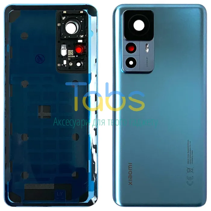 Задня кришка для Xiaomi 12T Pro зі склом камери (блакитна Original New) - зображення 1