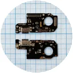 Шлейф Xiaomi Redmi Note 12 4G з роз'ємами зарядки та мікрофоном - нижня плата High Quality