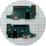Шлейф Samsung Galaxy M51 M515F з роз'ємами зарядки, навушників та мікрофоном - плата зарядки (оригінал 100%)