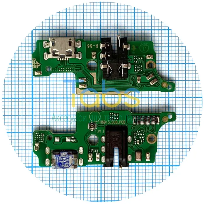 Шлейф для Tecno Spark 8p KG7H KG7 KG7n з роз'ємами зарядки та навушників, мікрофоном - нижня плата High Quality - зображення 1