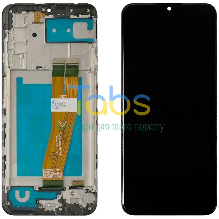 Дисплей для Samsung Galaxy A03s A037F 160 x 72 мм + тачскрін з рамкою (жовтий шлейф) - зображення 1