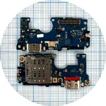 Шлейф Motorola Moto G85 XT2427-3 із роз'ємами зарядки та SIM карти, з мікрофоном - нижня плата Original Quality