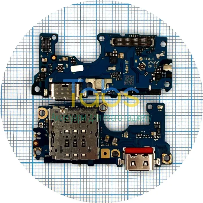 Шлейф Motorola Moto G85 XT2427-3 із роз'ємами зарядки та SIM карти, з мікрофоном - нижня плата Original Quality - изображение 1