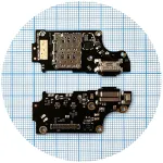Шлейф Xiaomi Poco F2 Pro, Redmi K30 Pro з роз'ємами зарядки та Sim-карти - нижня плата High Quality