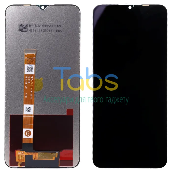 Дисплей для Realme C3 RMX2020 Realme 5 6i, Oppo A31 A5 2020, A9 2020 з тачскріном (FPC–0651HYA11X-1) - зображення 1