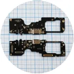 Шлейф Oppo A78 4G CPH2565 з роз'ємами зарядки та навушників з мікрофоном - нижня плата High Quality