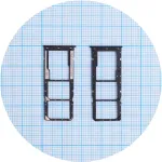 Тримач SIM карти Xiaomi Redmi A1,Redmi A1 Plus (чорний на 2 SIM)