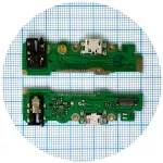 Шлейф Tecno Pop 4 BC2c BC1s з роз'ємами зарядки та навушників, мікрофоном - нижня плата High Quality