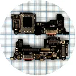Шлейф Xiaomi Poco F6 Pro з роз'ємами зарядки та Sim-карти з мікрофоном - нижня плата High Quality