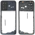 Рамка корпусу Oppo A16, A16s, A54s (чорна зі склом камери)