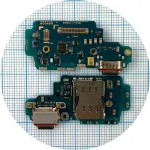 Шлейф Samsung Galaxy S24 Ultra S928 з роз'ємами Sim-карти, зарядки та мікрофоном - нижня плата (оригінал 100%)