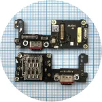Шлейф OnePlus 12 з роз'ємами зарядки, Sim-карти та мікрофоном - плата (оригінал 100%)