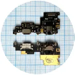 Шлейф Xiaomi Mi A1 Mi 5X MDG2 MDI2 з роз'ємами зарядки, навушників та мікрофоном Оригінал Китай - нижня плата