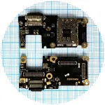 Шлейф для Xiaomi 11T, 11T Pro з роз'ємами зарядки та SIM картки, мікрофоном - нижня плата