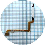 Шлейф Xiaomi Redmi 13C, Poco C65 з кнопкою включення та сканером відбитка пальця (сріблястий) Original Quality