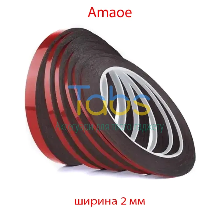Скотч двосторонній м'який для задніх кришок Amaoe DST023, товщина 0,23 мм, довжина 10 м. (ширина 2 мм) - изображение 2