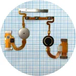 Шлейф для Google Pixel 5 з кнопками включення та гучності зі сканером відбитка пальця (чорний) Original Quality