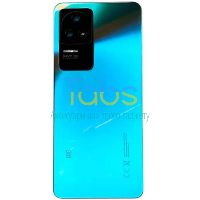 Задня кришка для Xiaomi Poco F4 (блакитна зі склом камери) - зображення 1