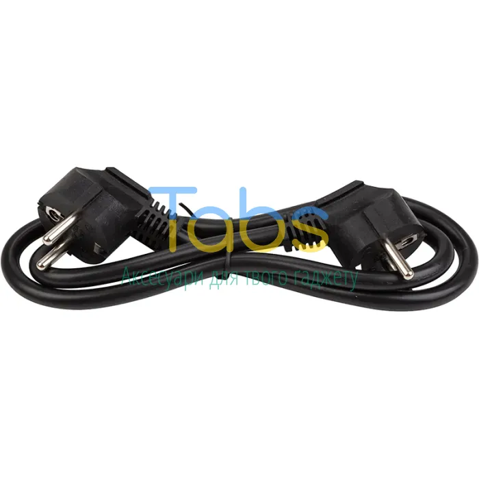 Мережевий кабель PowerPlant 2м, 2x2.5мм2, 16А, 100% мідь (two male plugs) - зображення 1