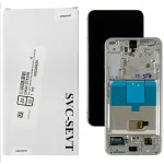 Дисплей для Samsung Galaxy S22 5G S901B з тачскріном (оригінальний 100% зі сріблястою рамкою)