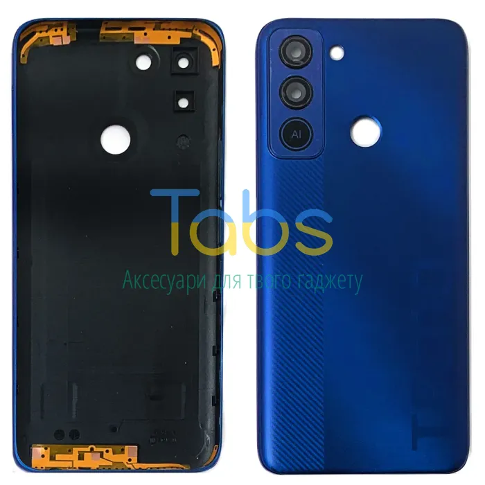 Задня кришка для Tecno Pop 5 LTE BD4 BD4l (синя зі склом камери) Original Quality - зображення 1