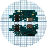 Шлейф Samsung Galaxy M23 M236B, M33 M336B з роз'ємами зарядки та навушників, мікрофоном - нижня плата High Quality