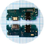 Шлейф Samsung Galaxy A13 5G A136U з роз'ємами зарядки та навушників, з мікрофоном - нижня плата Original Quality