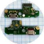 Шлейф Nokia C22, C32 з роз'ємом зарядки та мікрофоном - нижня плата Original Quality