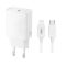 Мережевий зарядний пристрій (адаптер) XO L160 PD_20W + Data Cable Type-C to Lightning white