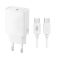 Мережевий зарядний пристрій (адаптер) XO L160 PD_20W + Data Cable Type-C to Type-C white