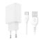 Мережевий зарядний пристрій (адаптер) XO L159 1USB, QC3.0, 18W + Data Cable USB to Type-C white