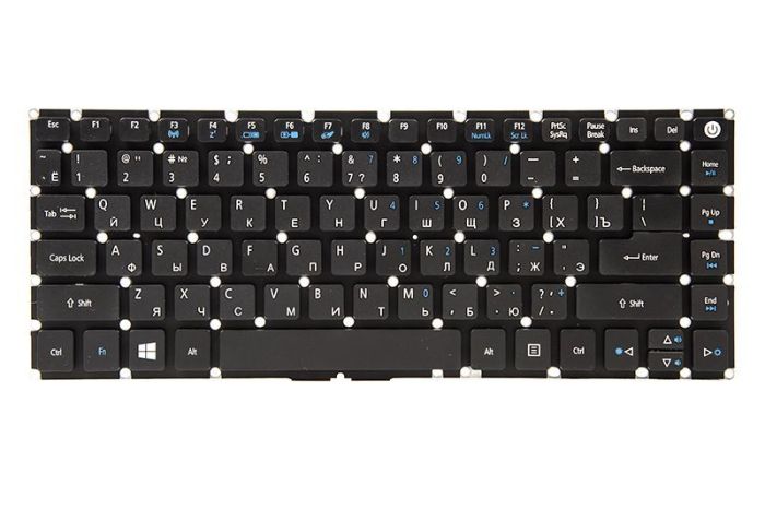 Клавіатура для ноутбука ACER Aspire E5-422, E5-432 Чорна, Без рамки