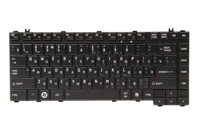 Клавіатура для ноутбука TOSHIBA Satellite A200, A300 Чорна, чорна рамка