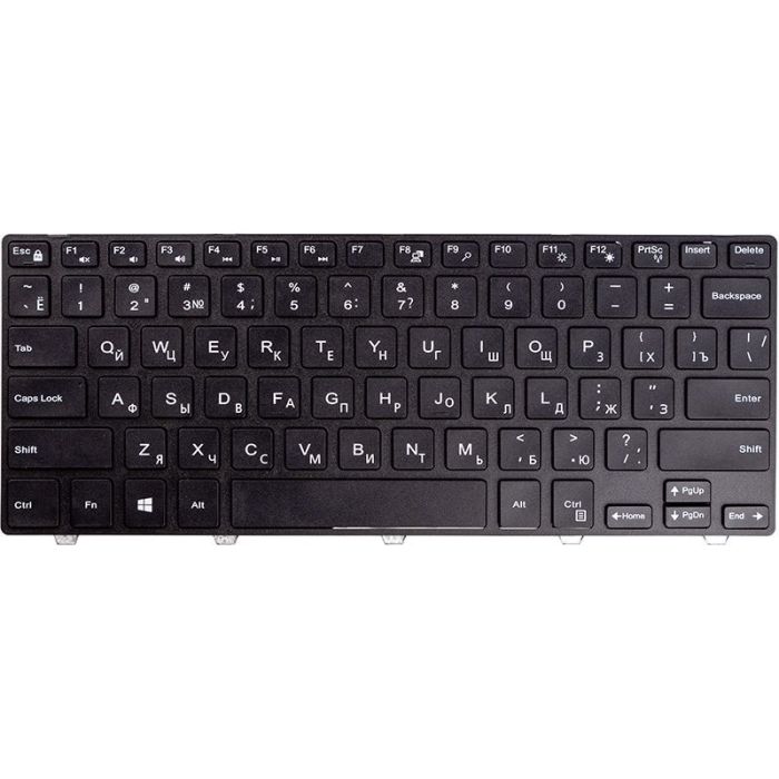 Клавіатура для ноутбука DELL Inspiron 14 3000, 3441, Чорна, чорна рамка