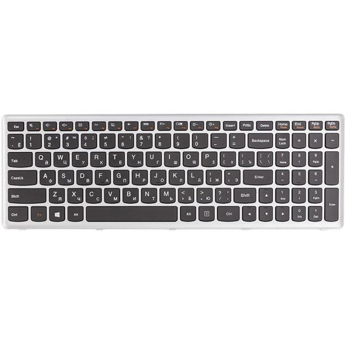 Клавіатура для ноутбука Lenovo Ideapad U510, Z710 Чорна, чорна рамка