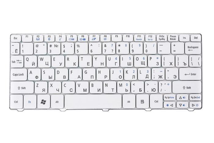 Клавіатура для ноутбука ACER Aspire One 521, eMachines 350 білій, без кадру