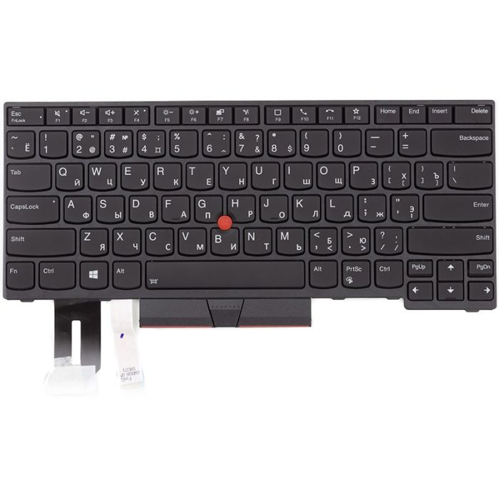 Клавіатура для ноутбука Lenovo Thinkpad E480, L480 Чорна, чорна рамка