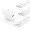 Мережевий зарядний пристрій (адаптер) XO L100 4USB, QC3.0, 3USB_2.4A + Data Cable USB to Lightning white