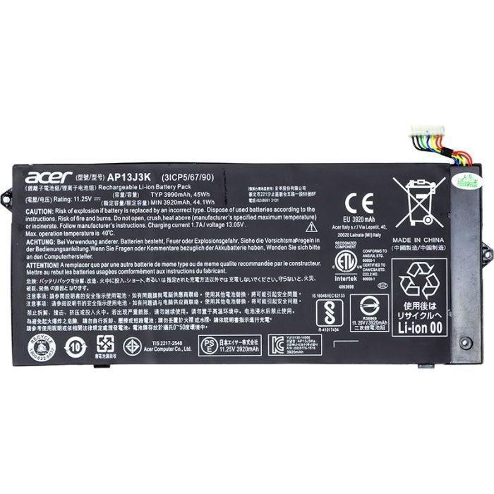 Аккумулятор для ноутбука ACER Chromebook C720 (AP13J3K) 11.25V 45Wh (original)