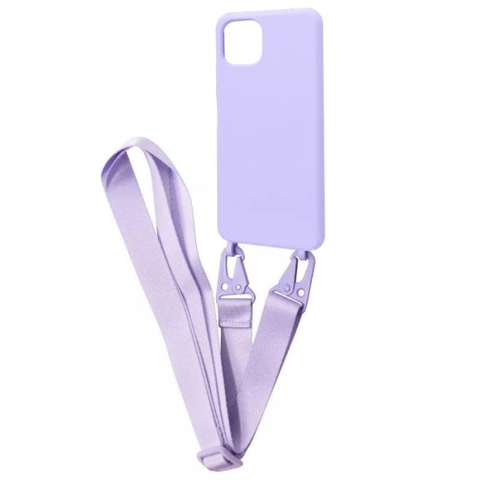 Чохол Strap Silicone Case Samsung Galaxy A22 5G, A226 Light Purple