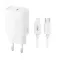 Мережевий зарядний пристрій (адаптер) XO L160 PD_20W + Data Cable Type-C to Lightning white