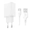 Мережевий зарядний пристрій (адаптер) XO L159 1USB, QC3.0, 18W + Data Cable USB to Type-C white