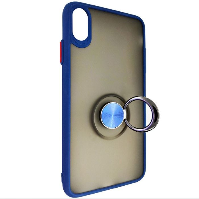 Чохол Totu Copy Ring Case iPhone XS MAX Blue+Червоний