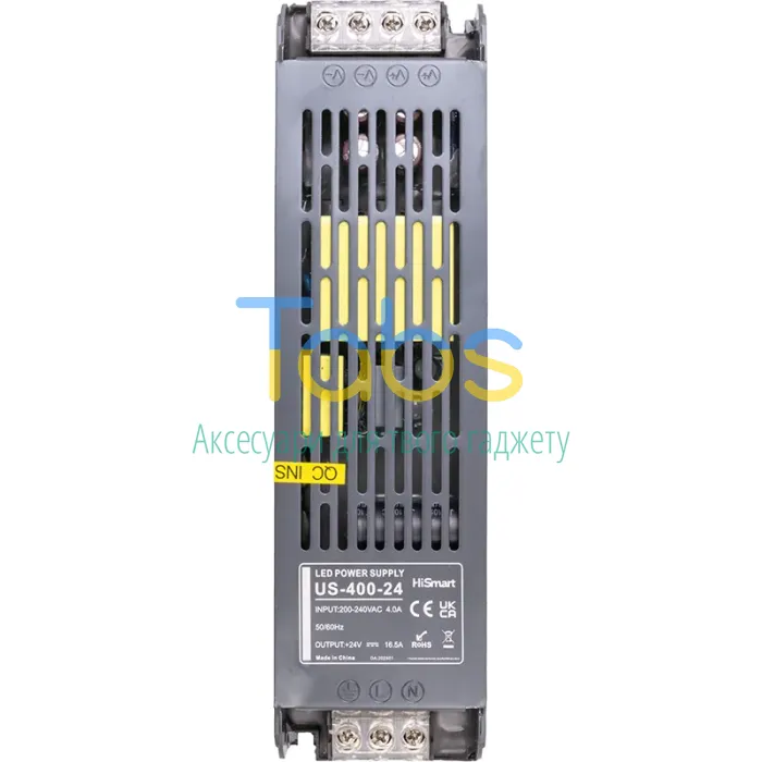 Блок живлення HiSmart 24V, 16.5A, 400W - зображення 1