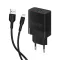 Мережевий зарядний пристрій (адаптер) 2в1 WALKER WH-35 1USB, QC3.0, 3A, 15W + Data Cable USB to Lightning black